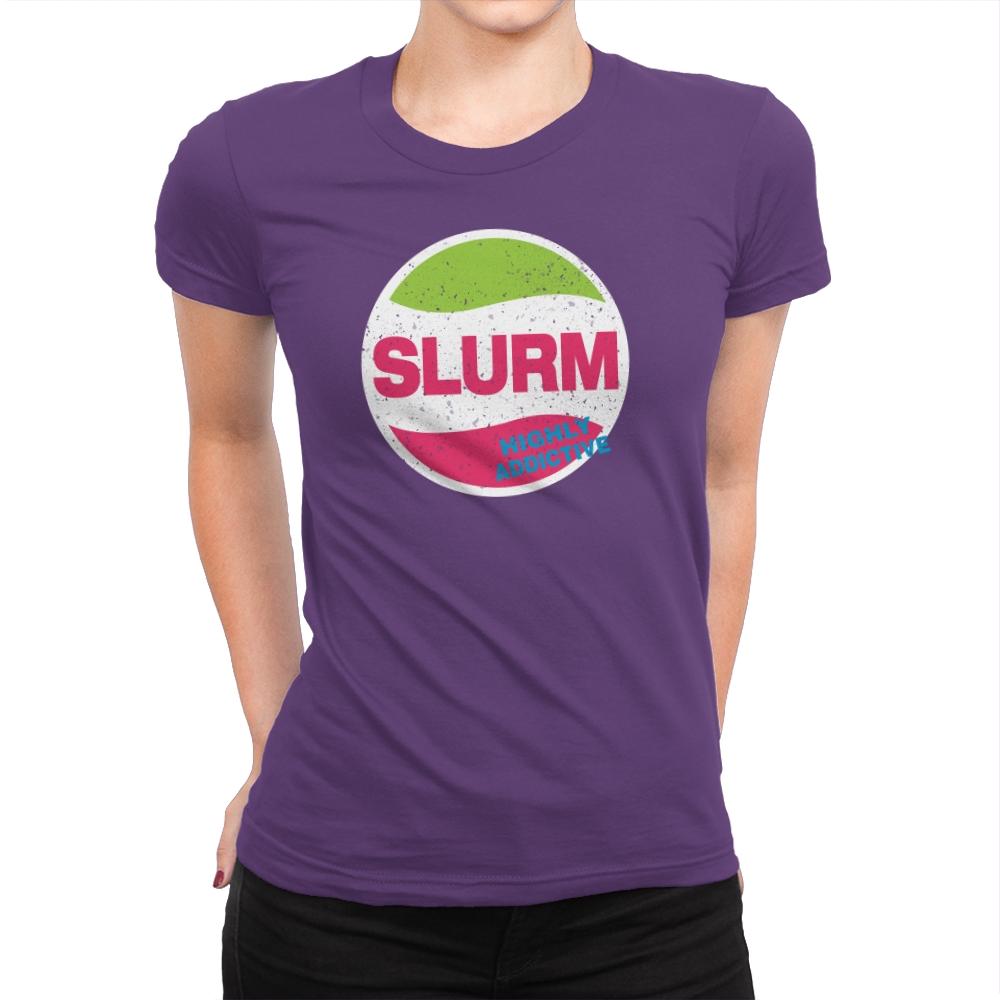 Slurmy - Womens Premium T-Shirts RIPT Apparel Small / Purple Rush