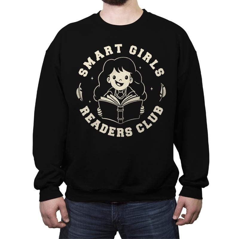 Smart Girls Readers Club - Crew Neck Sweatshirt Crew Neck Sweatshirt RIPT Apparel Small / Black