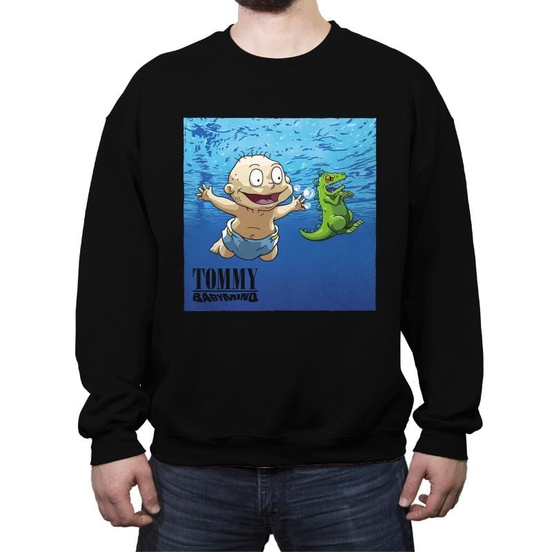 Smells Like Baby Spirit - Crew Neck Sweatshirt Crew Neck Sweatshirt RIPT Apparel Small / Black