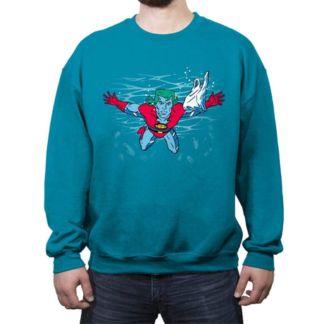 Smells Like Dirty Planet - Crew Neck Sweatshirt Crew Neck Sweatshirt RIPT Apparel Small / Antique Sapphire