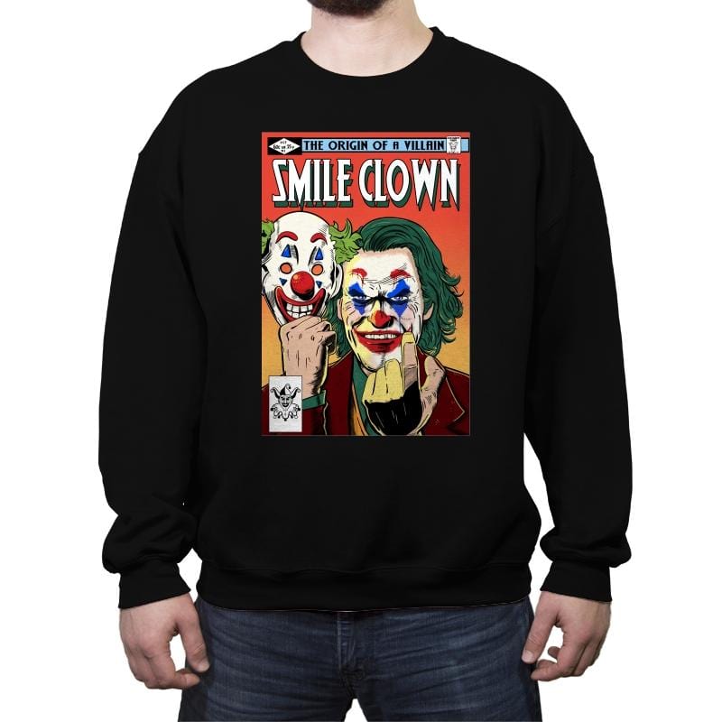 Smile Clown - Crew Neck Sweatshirt Crew Neck Sweatshirt RIPT Apparel Small / Black