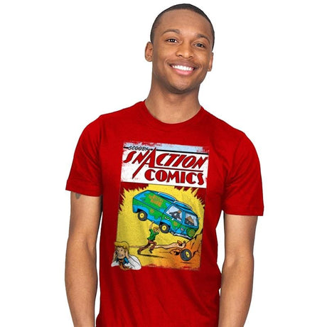 Snaction Comics - Mens T-Shirts RIPT Apparel Small / Red