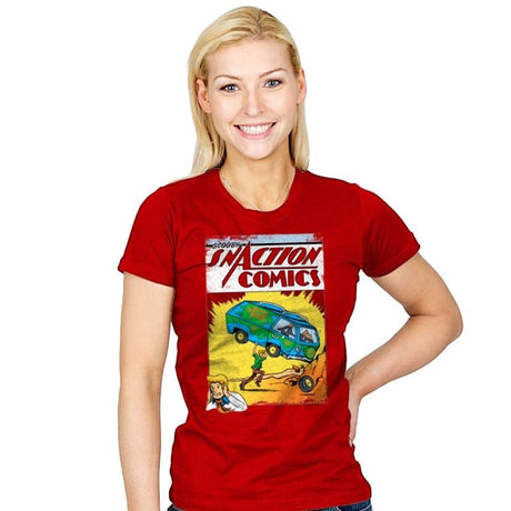 Snaction Comics - Womens T-Shirts RIPT Apparel Small / Red