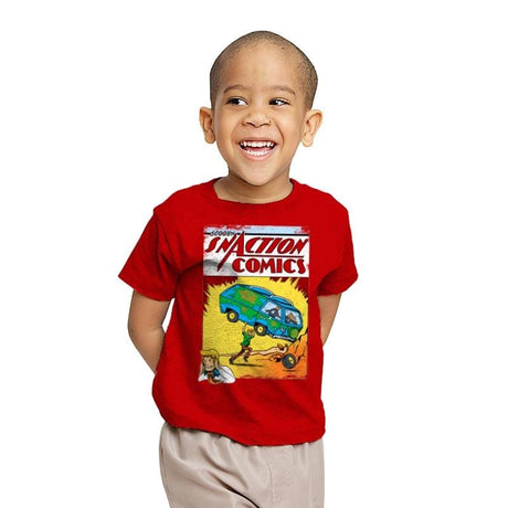 Snaction Comics - Youth T-Shirts RIPT Apparel X-small / Red