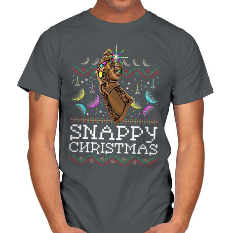 Snappy Christmas - Mens T-Shirts RIPT Apparel Small / Charcoal