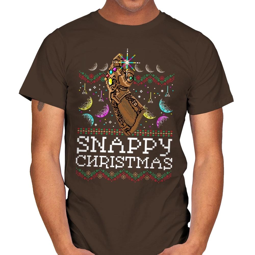 Snappy Christmas - Mens T-Shirts RIPT Apparel Small / Dark Chocolate