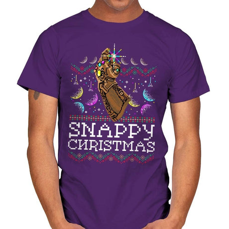 Snappy Christmas - Mens T-Shirts RIPT Apparel Small / Purple