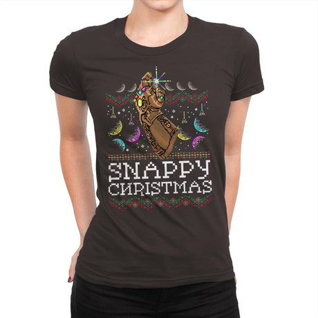 Snappy Christmas - Womens Premium T-Shirts RIPT Apparel Small / Dark Chocolate