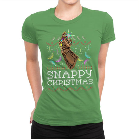 Snappy Christmas - Womens Premium T-Shirts RIPT Apparel Small / Kelly Green