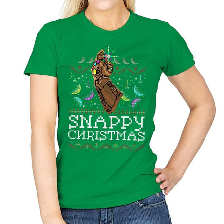 Snappy Christmas - Womens T-Shirts RIPT Apparel Small / Irish Green