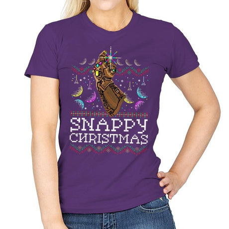 Snappy Christmas - Womens T-Shirts RIPT Apparel Small / Purple