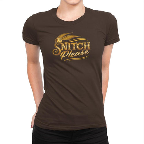 Snitch Please Exclusive - Womens Premium T-Shirts RIPT Apparel Small / Dark Chocolate