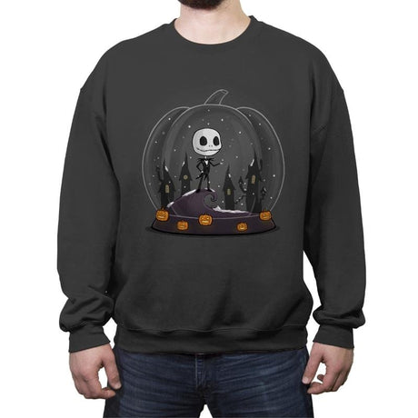 Snowy Spooky Xmas - Crew Neck Sweatshirt Crew Neck Sweatshirt RIPT Apparel Small / Charcoal
