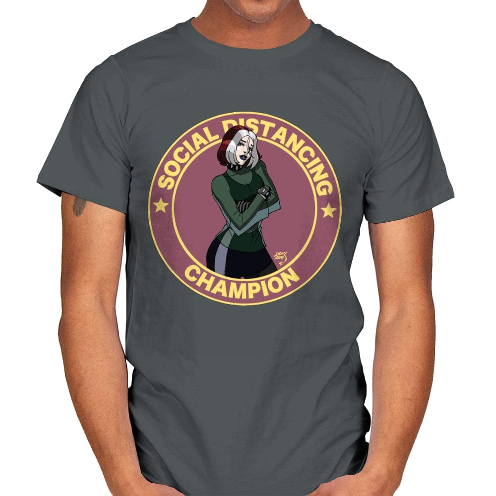 Social Distancing Champion Evolution - Mens T-Shirts RIPT Apparel Small / Charcoal