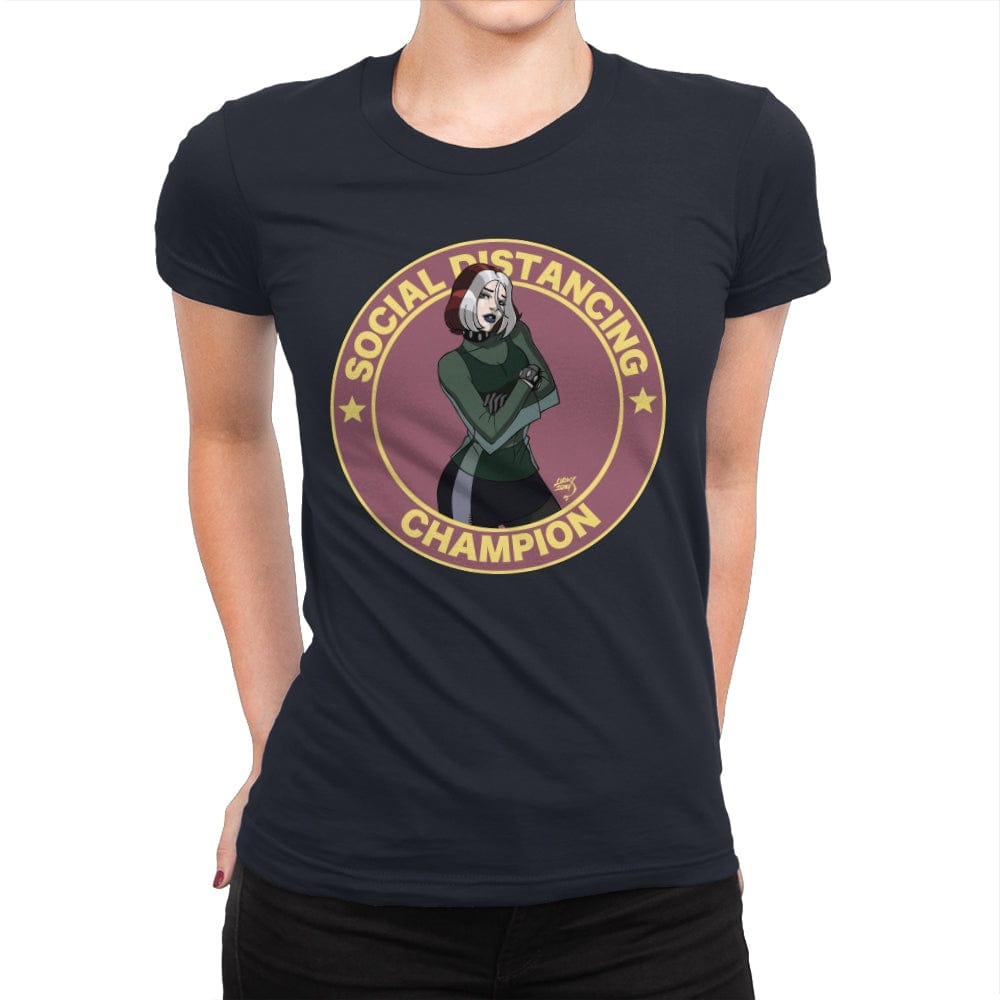 Social Distancing Champion Evolution - Womens Premium T-Shirts RIPT Apparel Small / Midnight Navy