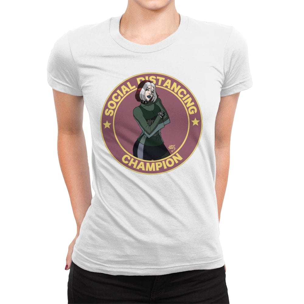 Social Distancing Champion Evolution - Womens Premium T-Shirts RIPT Apparel Small / White