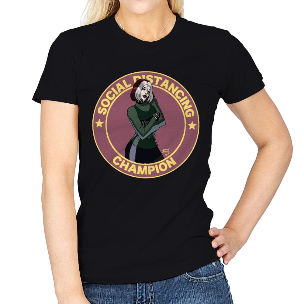 Social Distancing Champion Evolution - Womens T-Shirts RIPT Apparel Small / Black