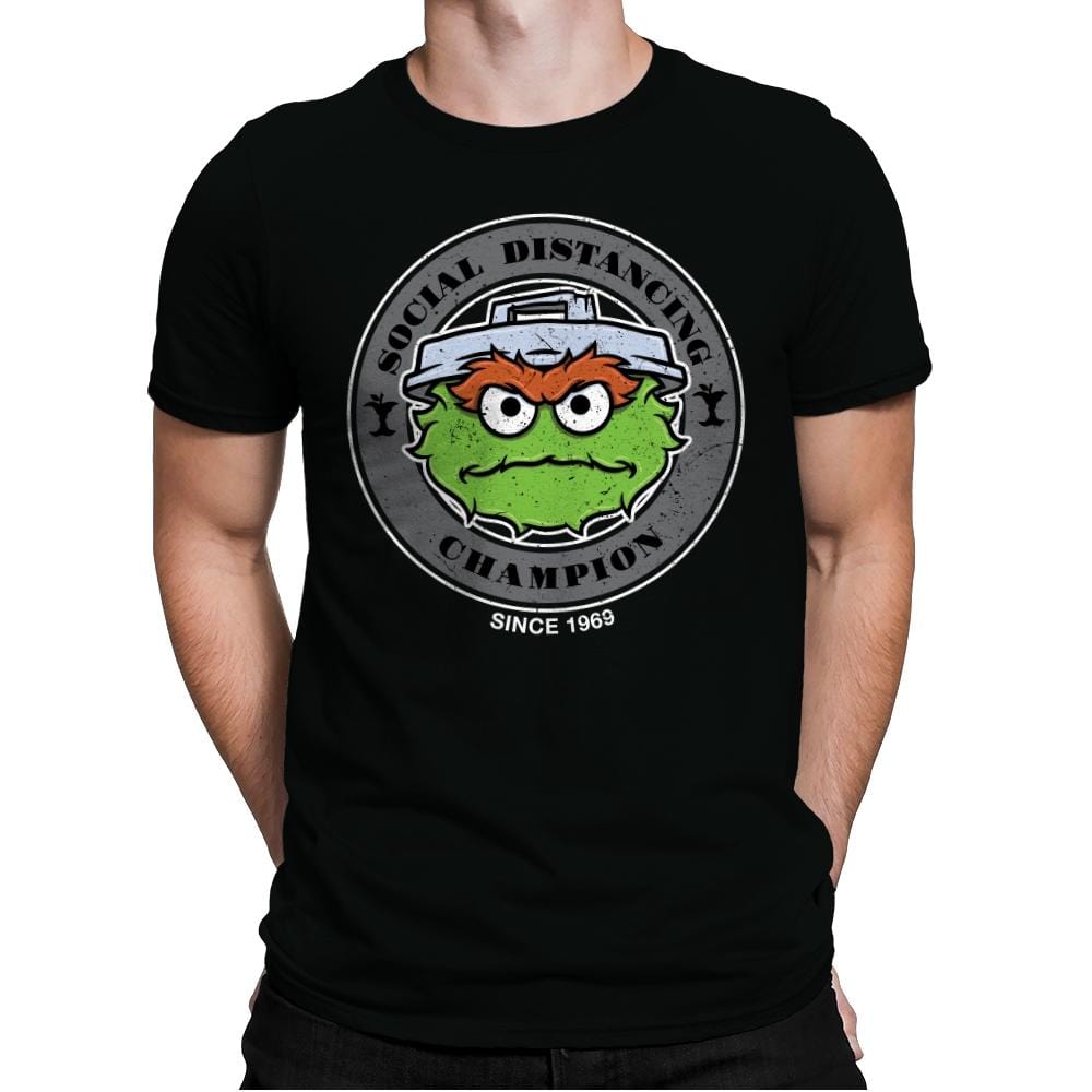 Social Distancing Grouch - Mens Premium T-Shirts RIPT Apparel Small / Black