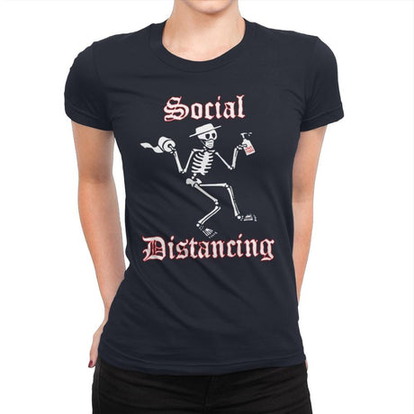 Social Distancing - Womens Premium T-Shirts RIPT Apparel Small / Midnight Navy