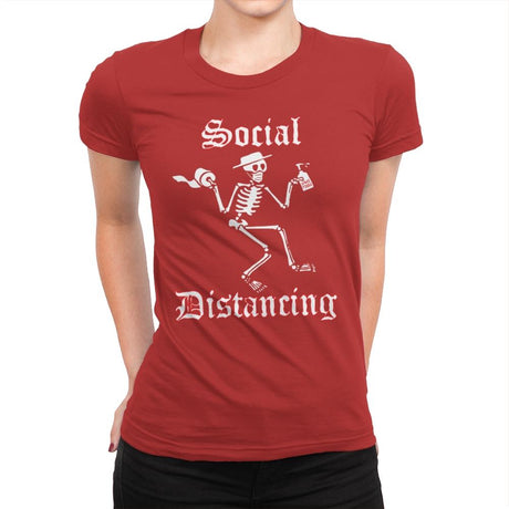 Social Distancing - Womens Premium T-Shirts RIPT Apparel Small / Red