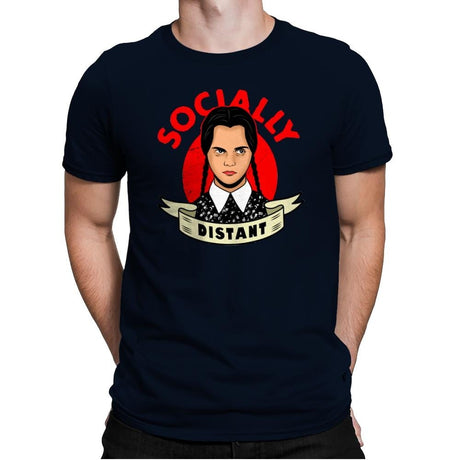 Socially Distant - Mens Premium T-Shirts RIPT Apparel Small / Midnight Navy