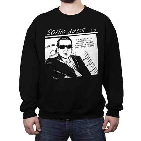 Sonic Boss - Crew Neck Sweatshirt Crew Neck Sweatshirt RIPT Apparel Small / Black