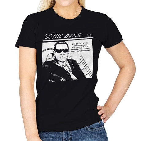 Sonic Boss - Womens T-Shirts RIPT Apparel Small / Black