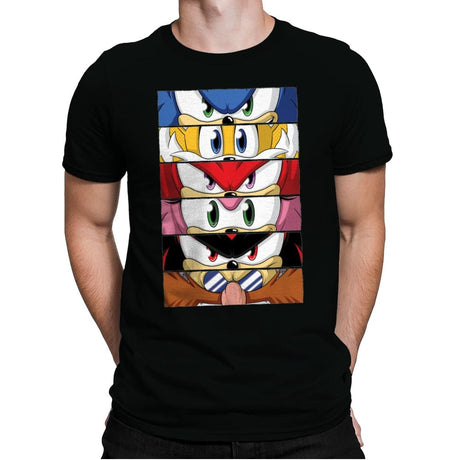 Sonic Eyes - Mens Premium T-Shirts RIPT Apparel Small / Black