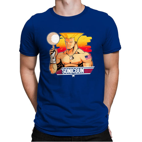 Sonic Gun - Mens Premium T-Shirts RIPT Apparel Small / Royal
