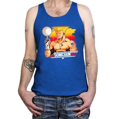 Sonic Gun - Tanktop Tanktop RIPT Apparel X-Small / True Royal