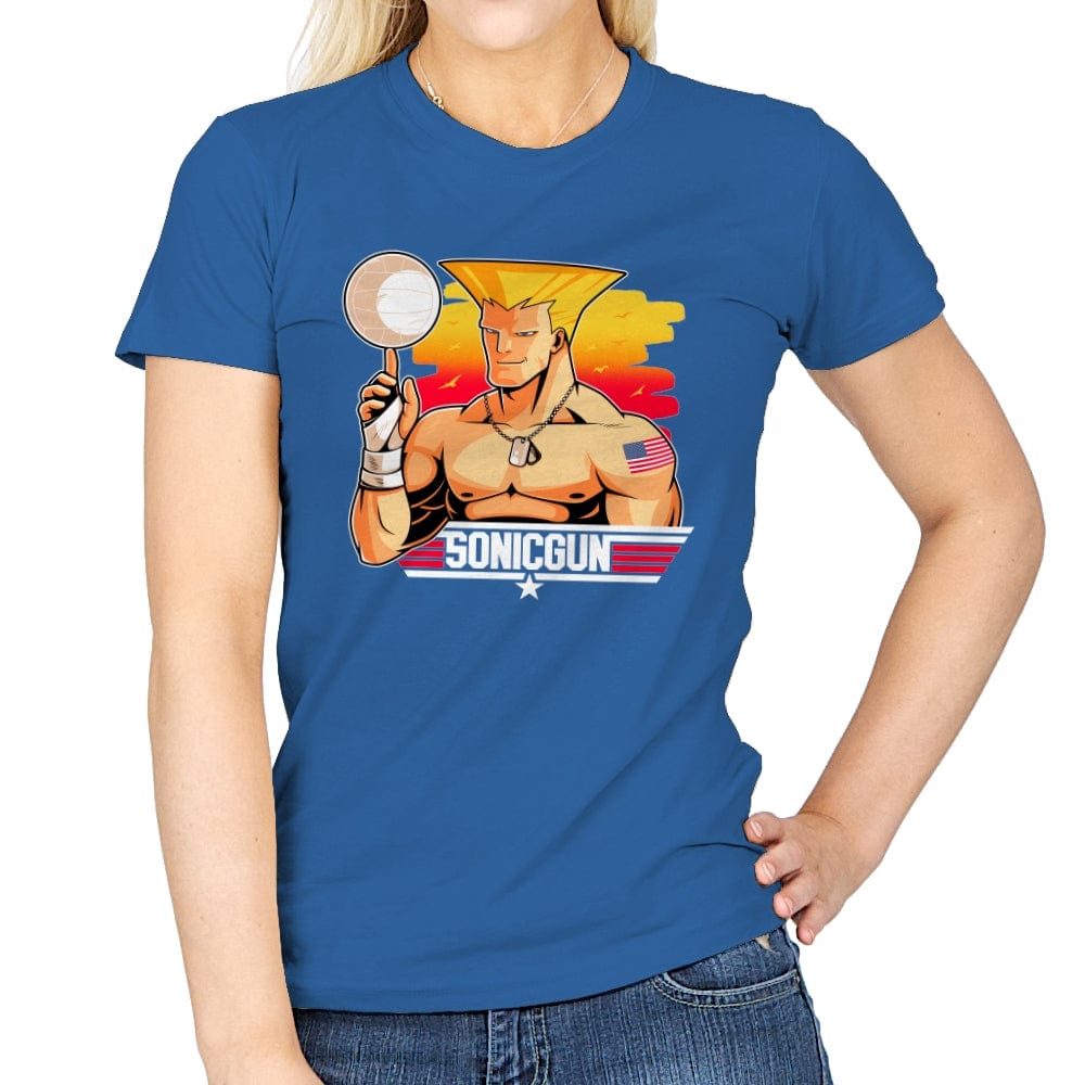 Sonic Gun - Womens T-Shirts RIPT Apparel Small / Royal