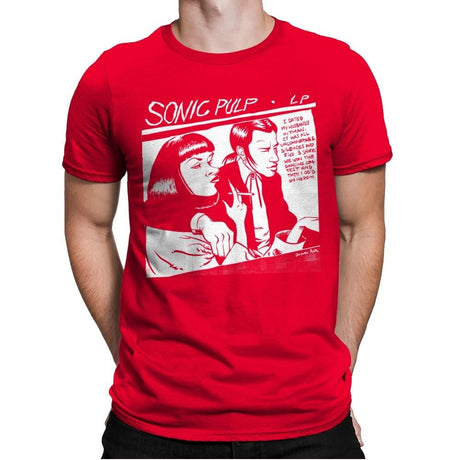 Sonic Pulp - Record Collector - Mens Premium T-Shirts RIPT Apparel Small / Red