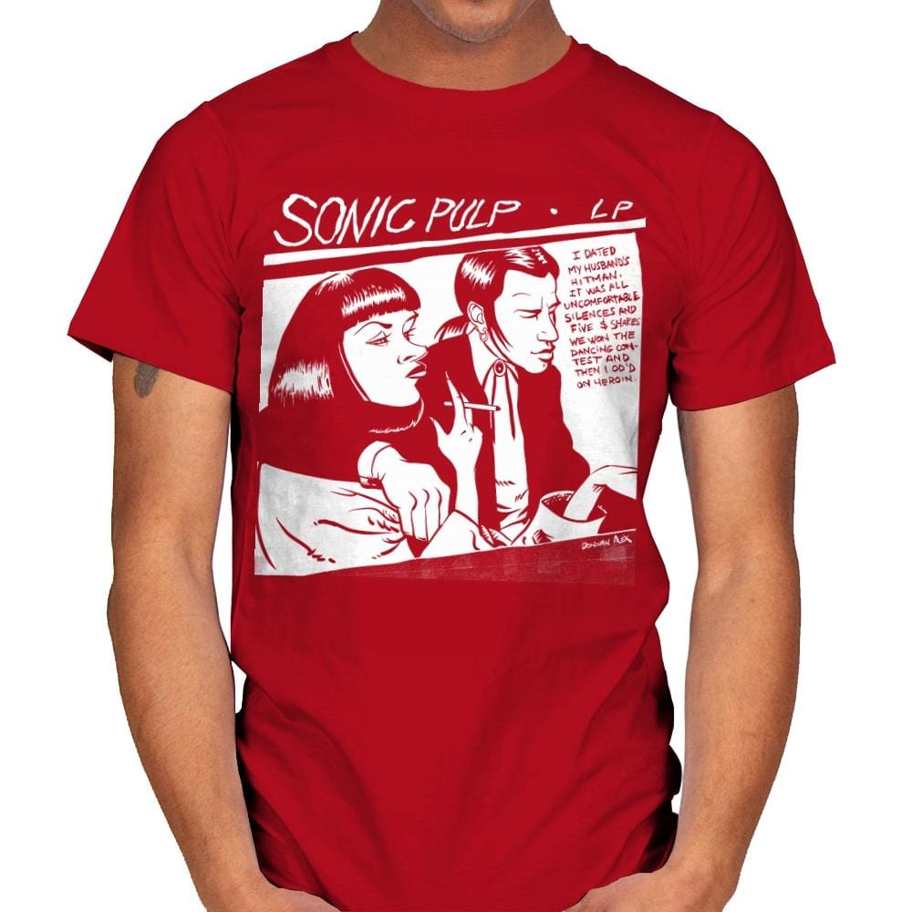 Sonic Pulp - Record Collector - Mens T-Shirts RIPT Apparel Small / Red