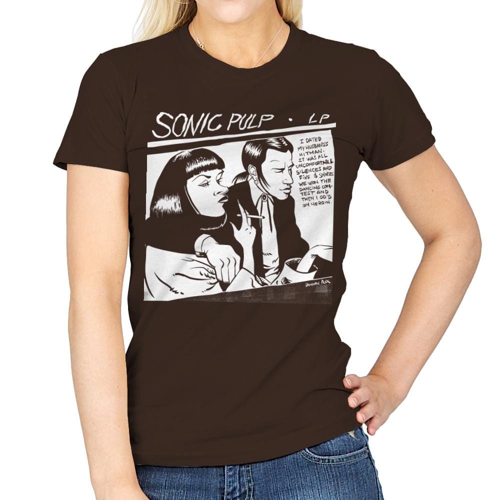Sonic Pulp - Record Collector - Womens T-Shirts RIPT Apparel Small / Dark Chocolate