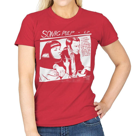 Sonic Pulp - Record Collector - Womens T-Shirts RIPT Apparel Small / Red