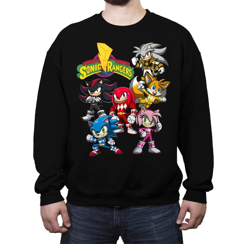 Sonic Rangers - Crew Neck Sweatshirt Crew Neck Sweatshirt RIPT Apparel Small / Black