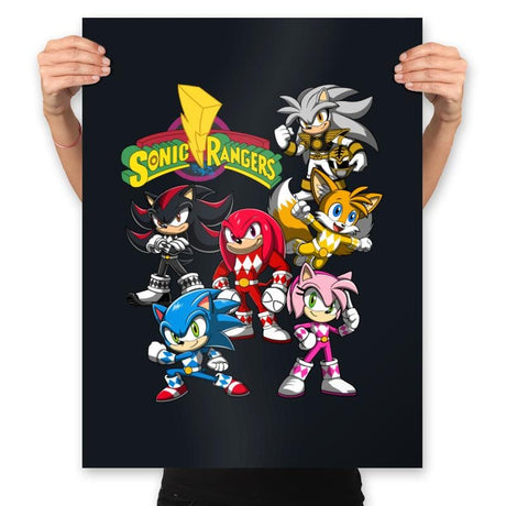 Sonic Rangers - Prints Posters RIPT Apparel 18x24 / Black