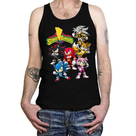 Sonic Rangers - Tanktop Tanktop RIPT Apparel X-Small / Black