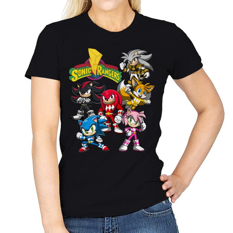 Sonic Rangers - Womens T-Shirts RIPT Apparel Small / Black