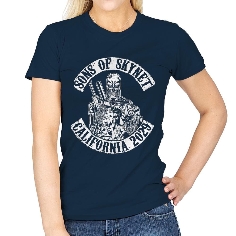 Sons of Skynet - Womens T-Shirts RIPT Apparel Small / Navy