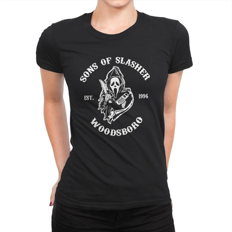 Sons of Slasher - Womens Premium T-Shirts RIPT Apparel Small / Black