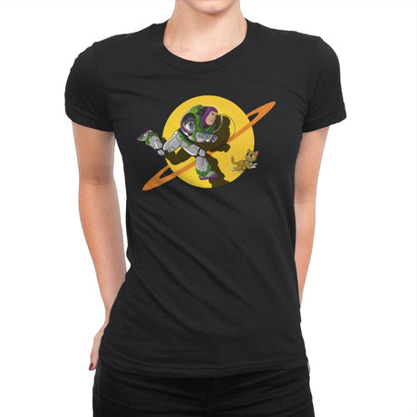 Space Adventure - Womens Premium T-Shirts RIPT Apparel Small / Black