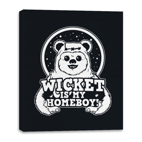 Space Bear Homeboy - Canvas Wraps Canvas Wraps RIPT Apparel 16x20 / Black