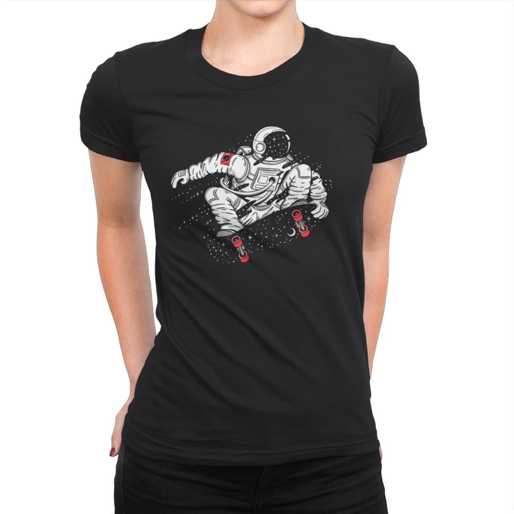 Space Boarding - Womens Premium T-Shirts RIPT Apparel Small / Black