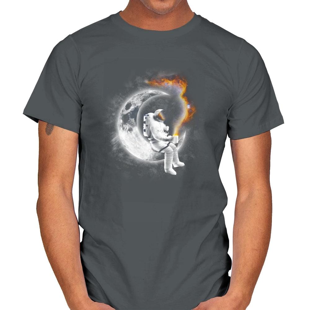 Space Coffee Break - Mens T-Shirts RIPT Apparel Small / Charcoal