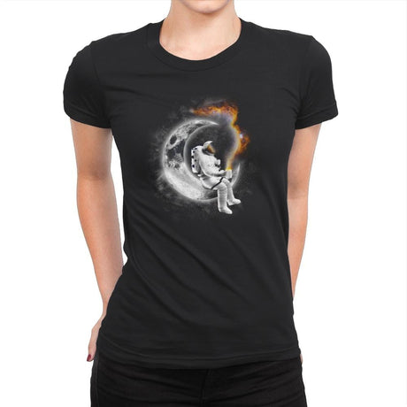 Space Coffee Break - Womens Premium T-Shirts RIPT Apparel Small / Black
