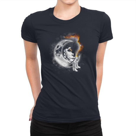 Space Coffee Break - Womens Premium T-Shirts RIPT Apparel Small / Midnight Navy
