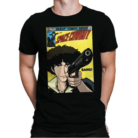 Space Comic - Mens Premium T-Shirts RIPT Apparel Small / Black