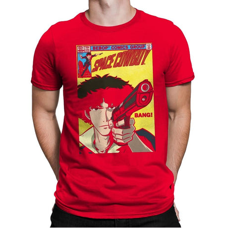 Space Comic - Mens Premium T-Shirts RIPT Apparel Small / Red