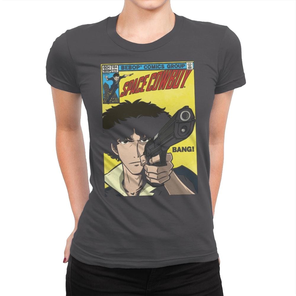 Space Comic - Womens Premium T-Shirts RIPT Apparel Small / Heavy Metal